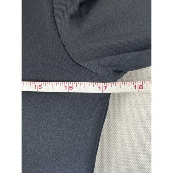 Womens Y2K Glam Black Square Neck Top L Sleek Stretch Minimalist Going Out Club - Picture 3 of 4